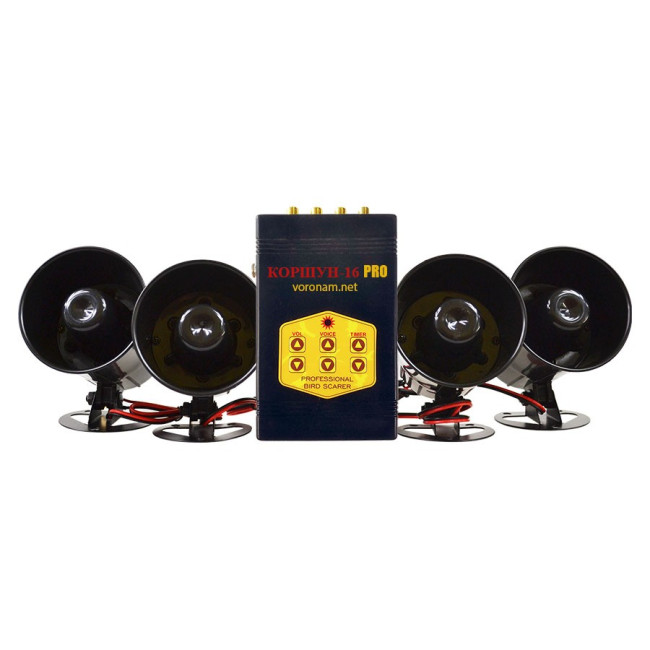 Sound bird repeller Korshun 16, 4 speakers, power supply 220V/12V, 15 ha