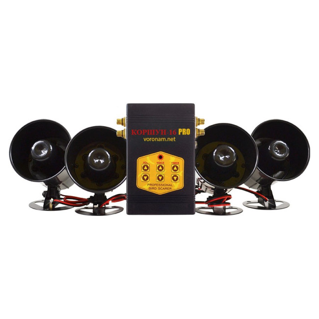 Sound bird repeller Korshun 16, 4 speakers, power supply 220V/12V, 15 ha