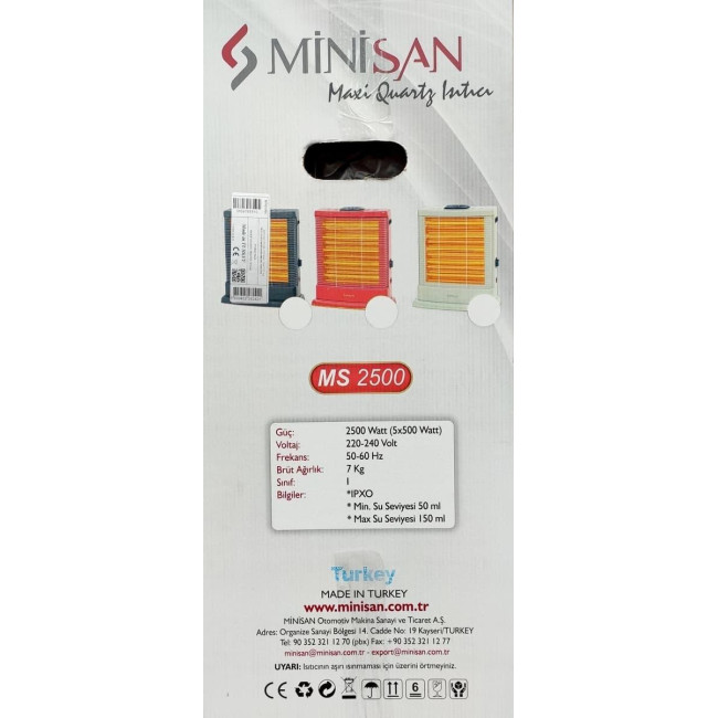 Quartz heater Minisan Midi MS-2100, Türkiye Quartz heater Minisan Midi MS-2100, Türkiye